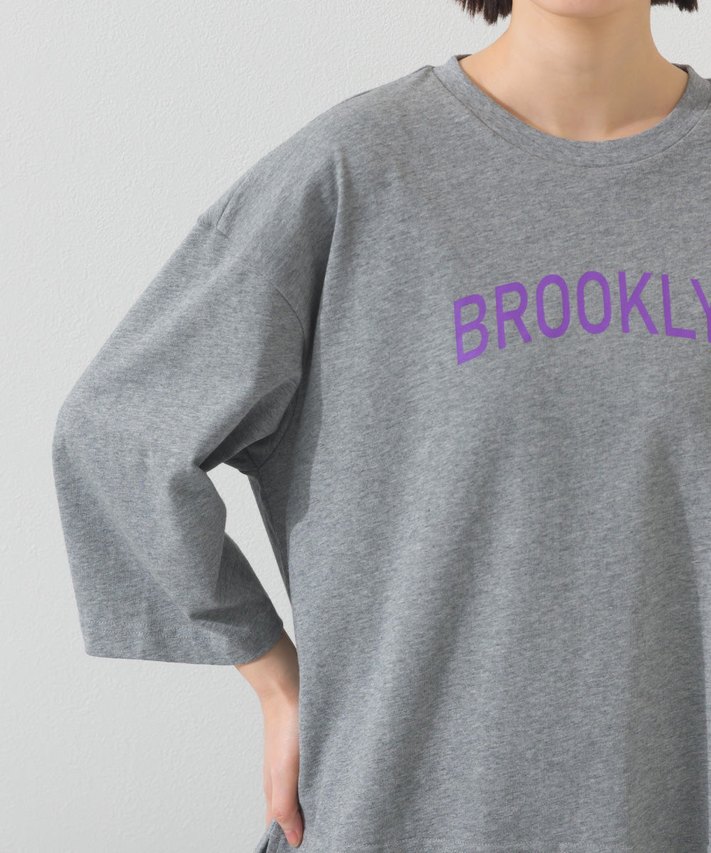 【OMNES】プリントロゴ七分袖Tシャツ BROOKLYN【A450015OMN】