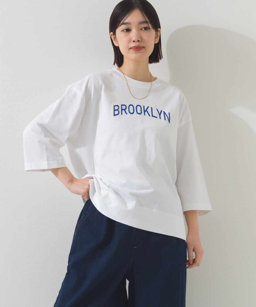 【OMNES】プリントロゴ七分袖Tシャツ BROOKLYN【A450015OMN】