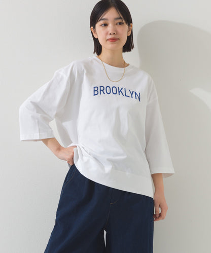 【OMNES】プリントロゴ七分袖Tシャツ BROOKLYN【A450015OMN】