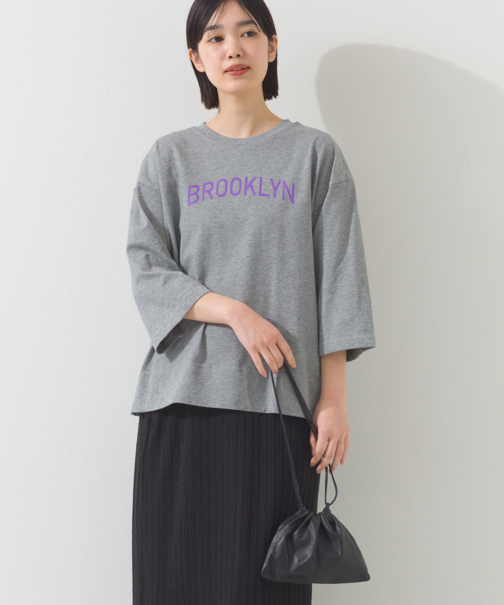 【OMNES】プリントロゴ七分袖Tシャツ BROOKLYN【A450015OMN】