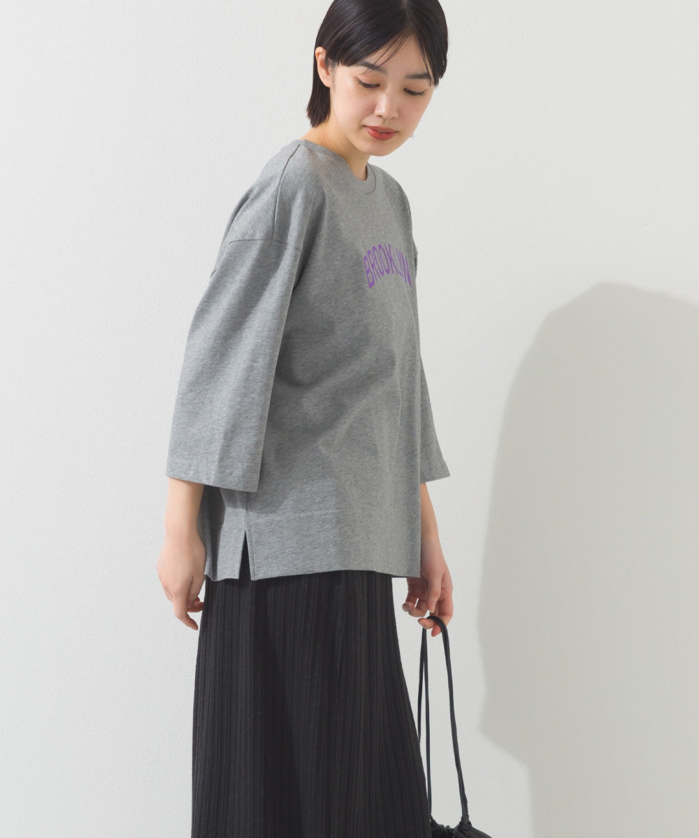 【OMNES】プリントロゴ七分袖Tシャツ BROOKLYN【A450015OMN】