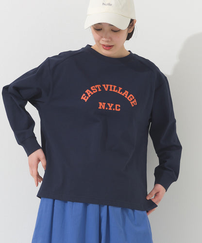 【OMNES】ロゴプリント長袖Tシャツ EASTVILLAGE【A450022OMN】