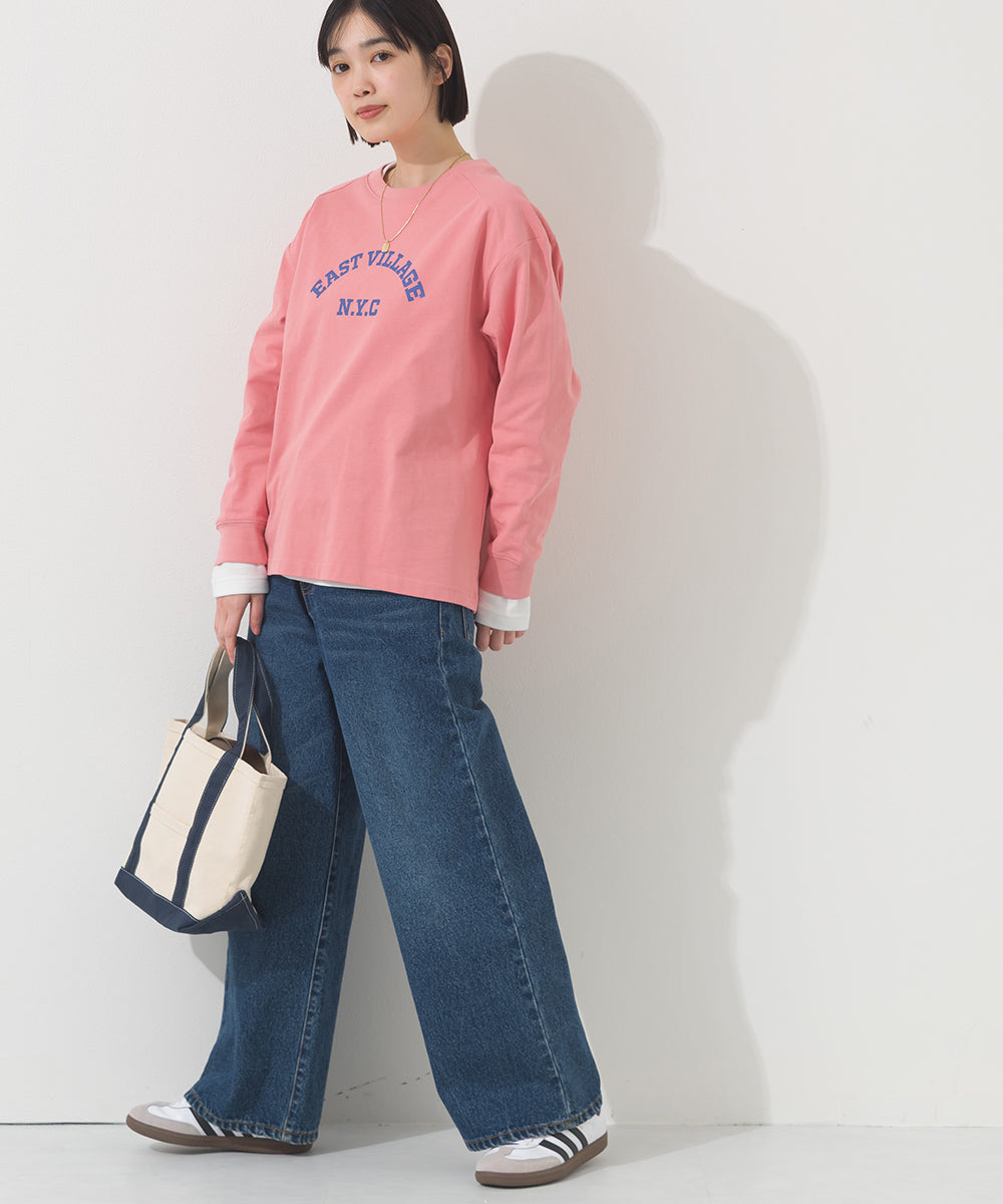 【OMNES】ロゴプリント長袖Tシャツ EASTVILLAGE【A450022OMN】