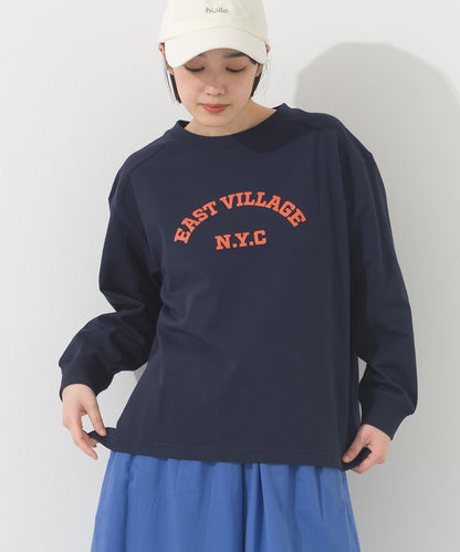 【OMNES】ロゴプリント長袖Tシャツ EASTVILLAGE【A450022OMN】