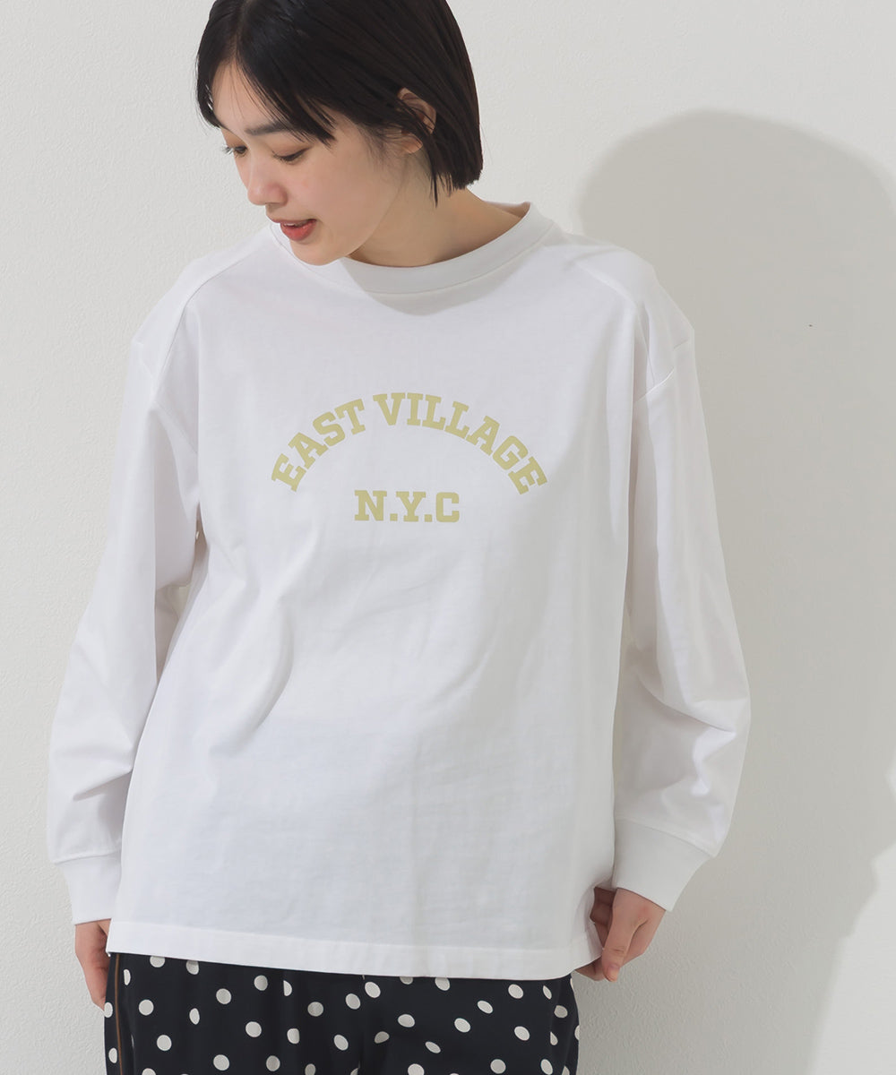 【OMNES】ロゴプリント長袖Tシャツ EASTVILLAGE【A450022OMN】