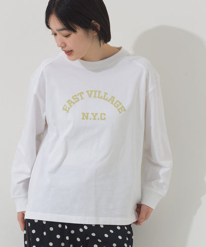 【OMNES】ロゴプリント長袖Tシャツ EASTVILLAGE【A450022OMN】