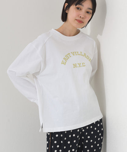 【OMNES】ロゴプリント長袖Tシャツ EASTVILLAGE【A450022OMN】
