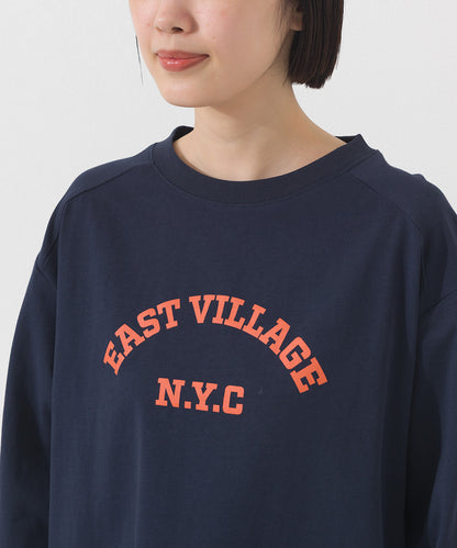 【OMNES】ロゴプリント長袖Tシャツ EASTVILLAGE【A450022OMN】