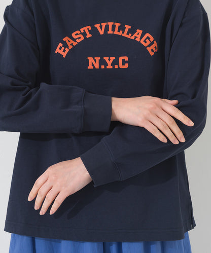 【OMNES】ロゴプリント長袖Tシャツ EASTVILLAGE【A450022OMN】