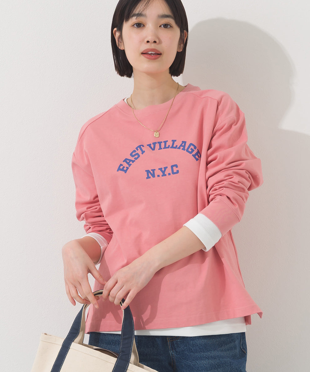 【OMNES】ロゴプリント長袖Tシャツ EASTVILLAGE【A450022OMN】