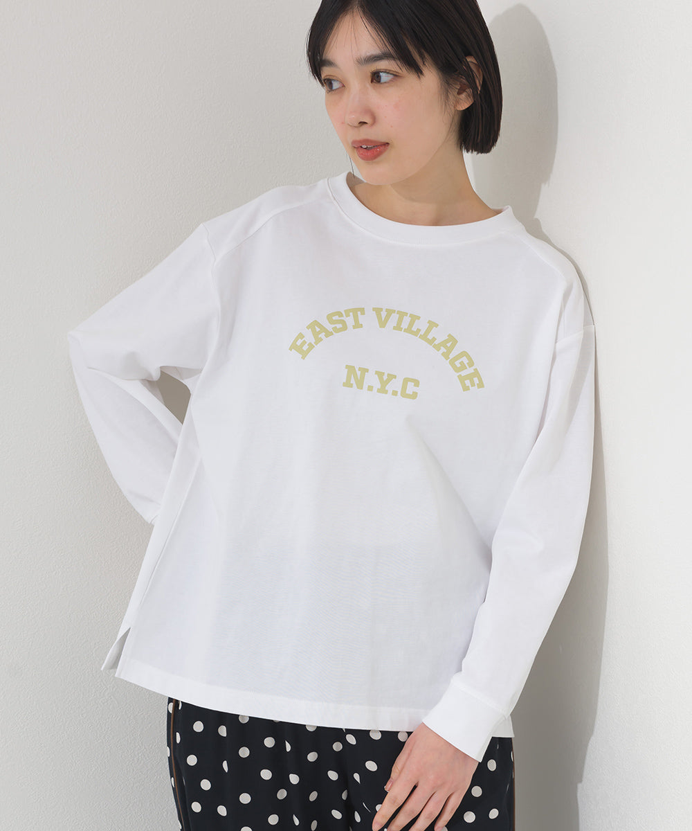【OMNES】ロゴプリント長袖Tシャツ EASTVILLAGE【A450022OMN】