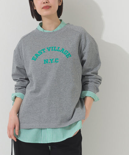 【OMNES】ロゴプリント長袖Tシャツ EASTVILLAGE【A450022OMN】