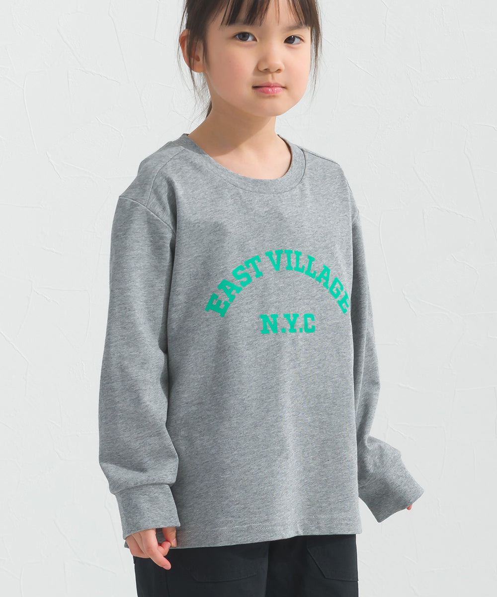 【hbB】【OMNES】キッズ ロゴプリント長袖Tシャツ EASTVILLAGE【A450023OMN】