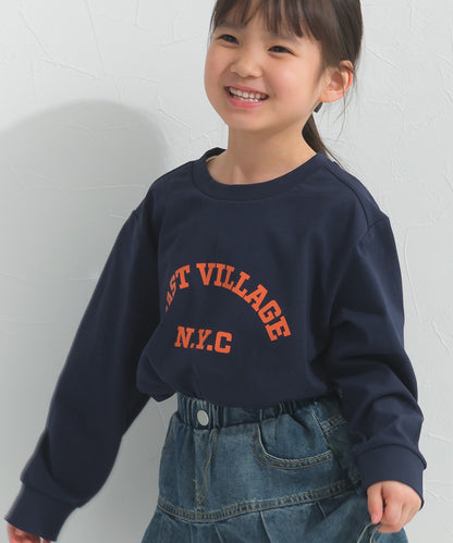 【hbB】【OMNES】キッズ ロゴプリント長袖Tシャツ EASTVILLAGE【A450023OMN】
