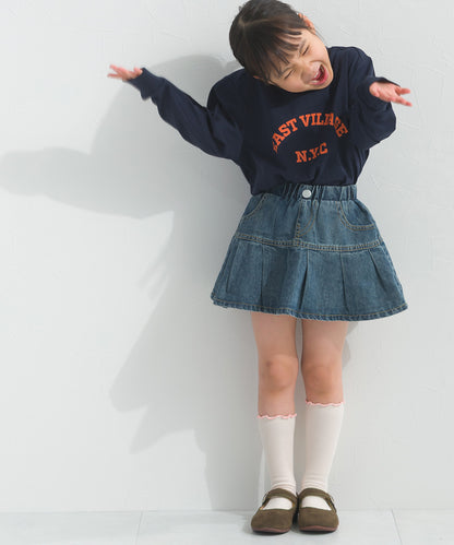 【hbB】【OMNES】キッズ ロゴプリント長袖Tシャツ EASTVILLAGE【A450023OMN】