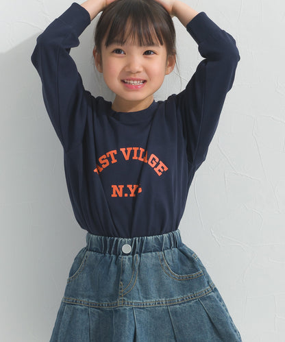 【hbB】【OMNES】キッズ ロゴプリント長袖Tシャツ EASTVILLAGE【A450023OMN】