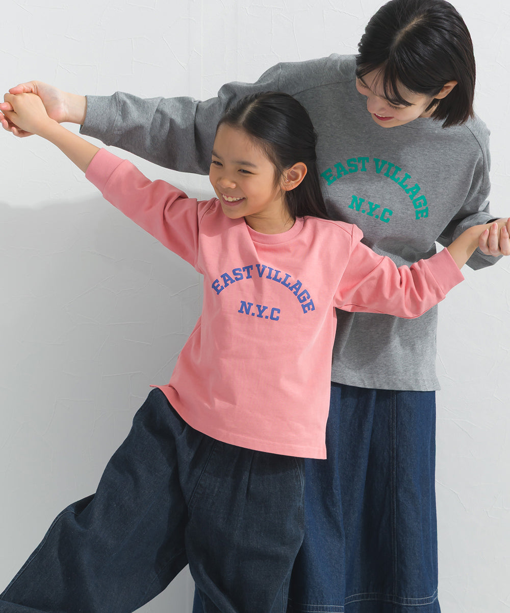 【hbB】【OMNES】キッズ ロゴプリント長袖Tシャツ EASTVILLAGE【A450023OMN】