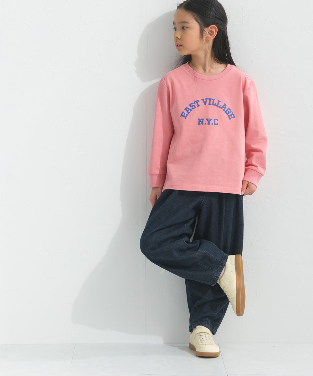 【hbB】【OMNES】キッズ ロゴプリント長袖Tシャツ EASTVILLAGE【A450023OMN】