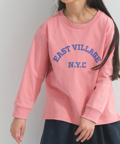 【hbB】【OMNES】キッズ ロゴプリント長袖Tシャツ EASTVILLAGE【A450023OMN】