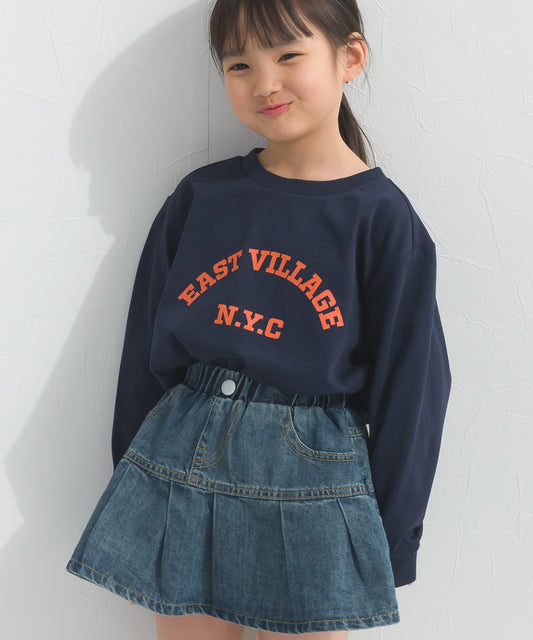 【OMNES】キッズ ロゴプリント長袖Tシャツ EASTVILLAGE【A450023OMN】
