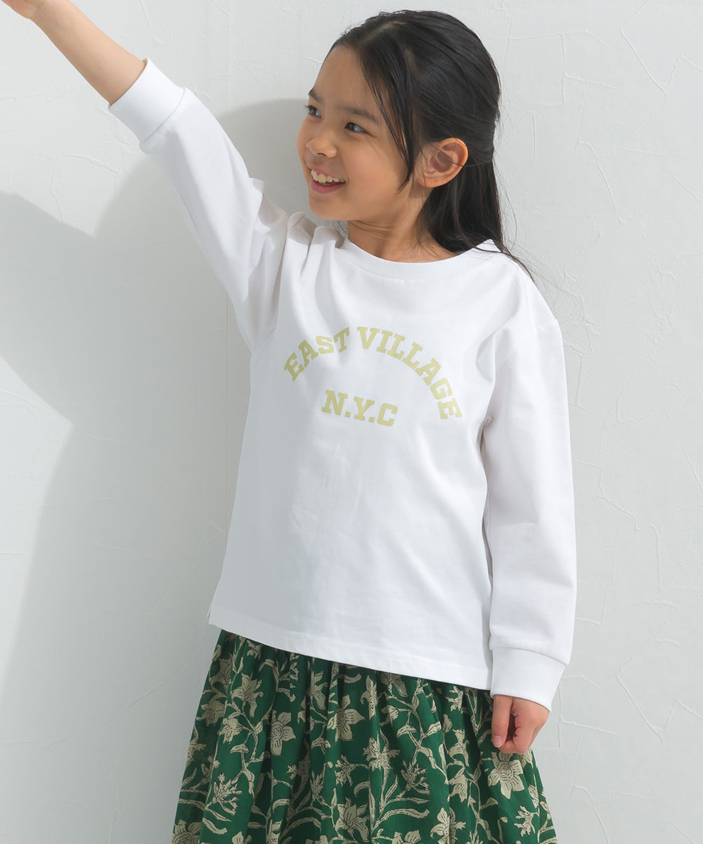 【hbB】【OMNES】キッズ ロゴプリント長袖Tシャツ EASTVILLAGE【A450023OMN】