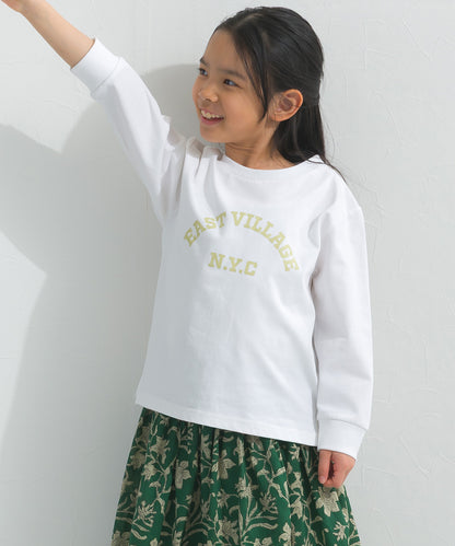 【hbB】【OMNES】キッズ ロゴプリント長袖Tシャツ EASTVILLAGE【A450023OMN】