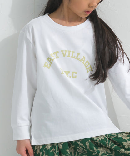 【hbB】【OMNES】キッズ ロゴプリント長袖Tシャツ EASTVILLAGE【A450023OMN】