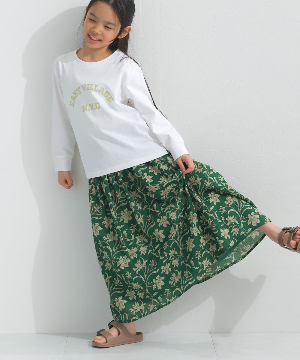 【hbB】【OMNES】キッズ ロゴプリント長袖Tシャツ EASTVILLAGE【A450023OMN】