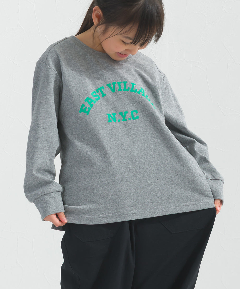 【hbB】【OMNES】キッズ ロゴプリント長袖Tシャツ EASTVILLAGE【A450023OMN】