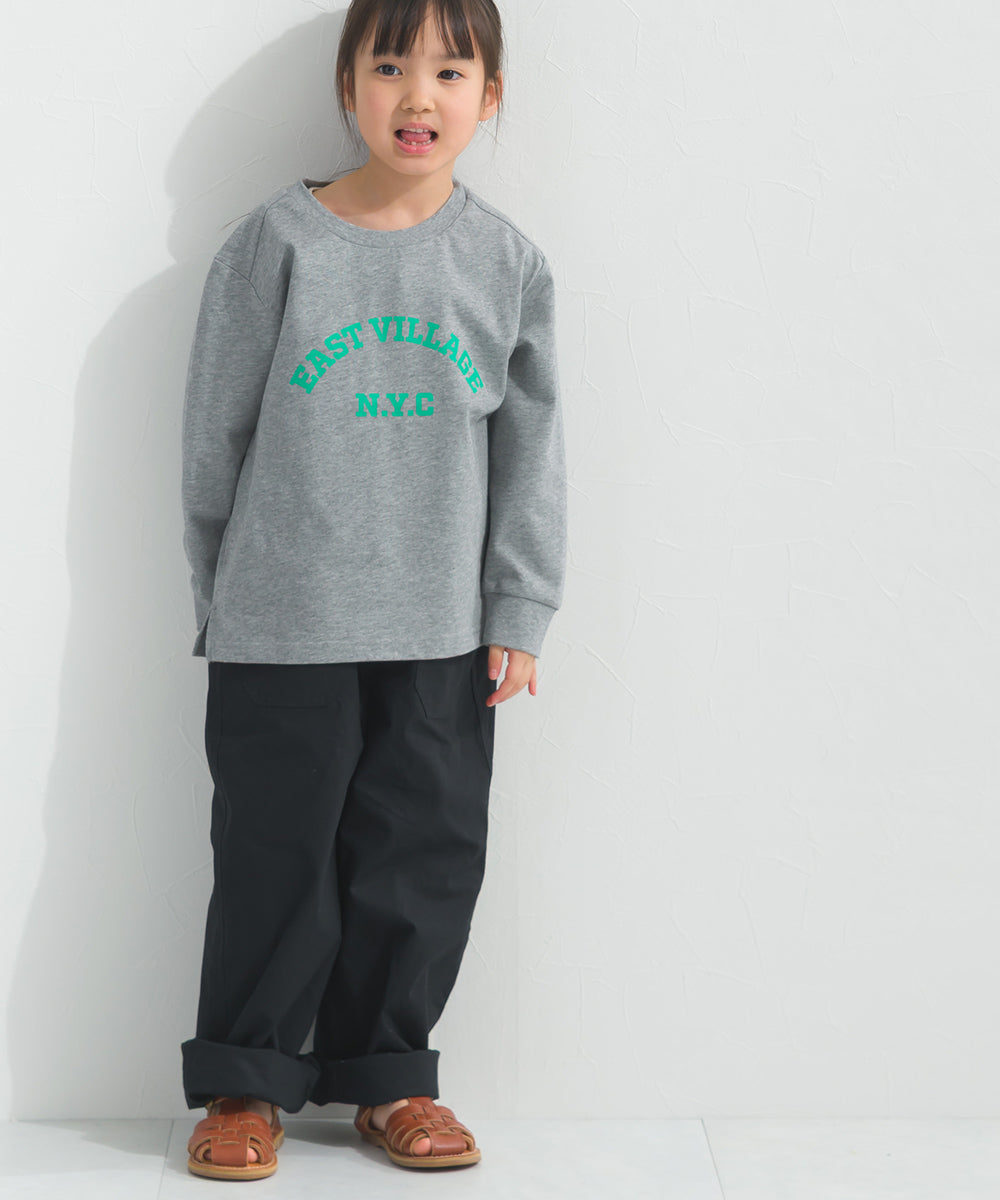 【hbB】【OMNES】キッズ ロゴプリント長袖Tシャツ EASTVILLAGE【A450023OMN】