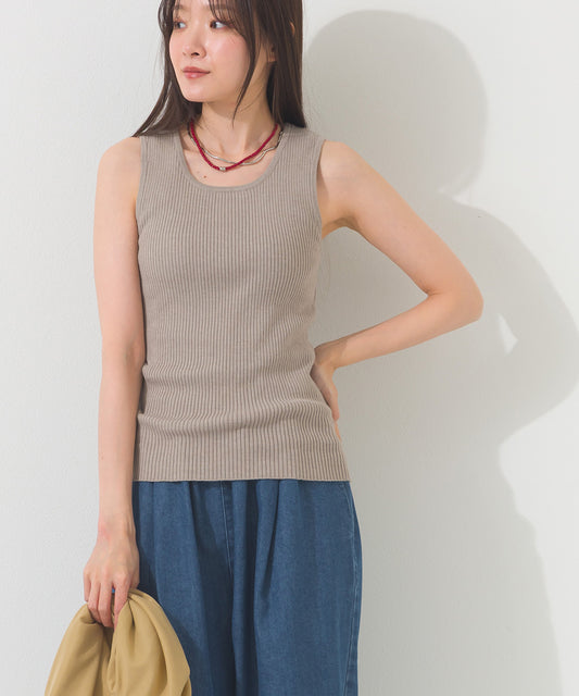【OMNES】横編みリブタンクトップ【A450025OMN】