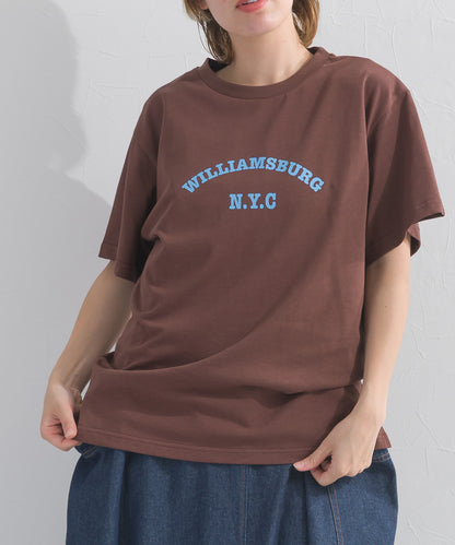 【OMNES】UVカット ロゴプリント半袖Tシャツ WILLIAMSBURG 紫外線遮蔽率99.7％【S450077OMN】