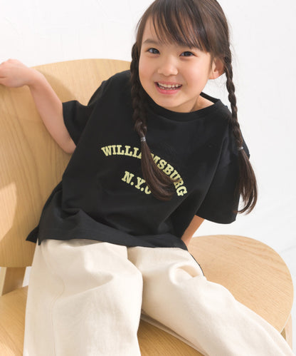 【OMNES】キッズ UVカット ロゴプリント半袖Tシャツ WILLIAMSBURG 紫外線遮蔽率99.7％【S450078OMN】