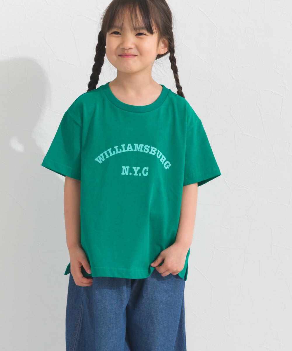 【OMNES】キッズ UVカット ロゴプリント半袖Tシャツ WILLIAMSBURG 紫外線遮蔽率99.7％【S450078OMN】