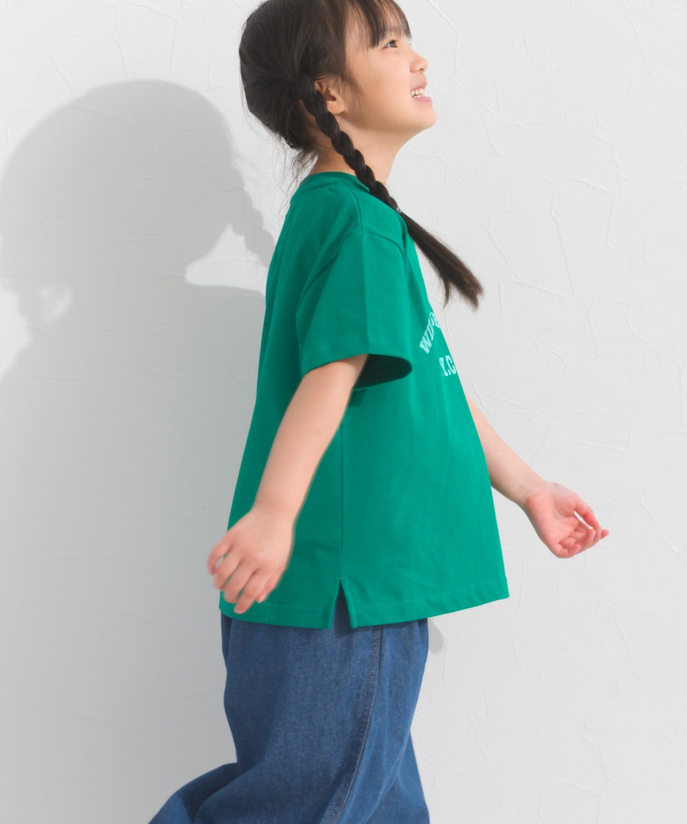 【OMNES】キッズ UVカット ロゴプリント半袖Tシャツ WILLIAMSBURG 紫外線遮蔽率99.7％【S450078OMN】