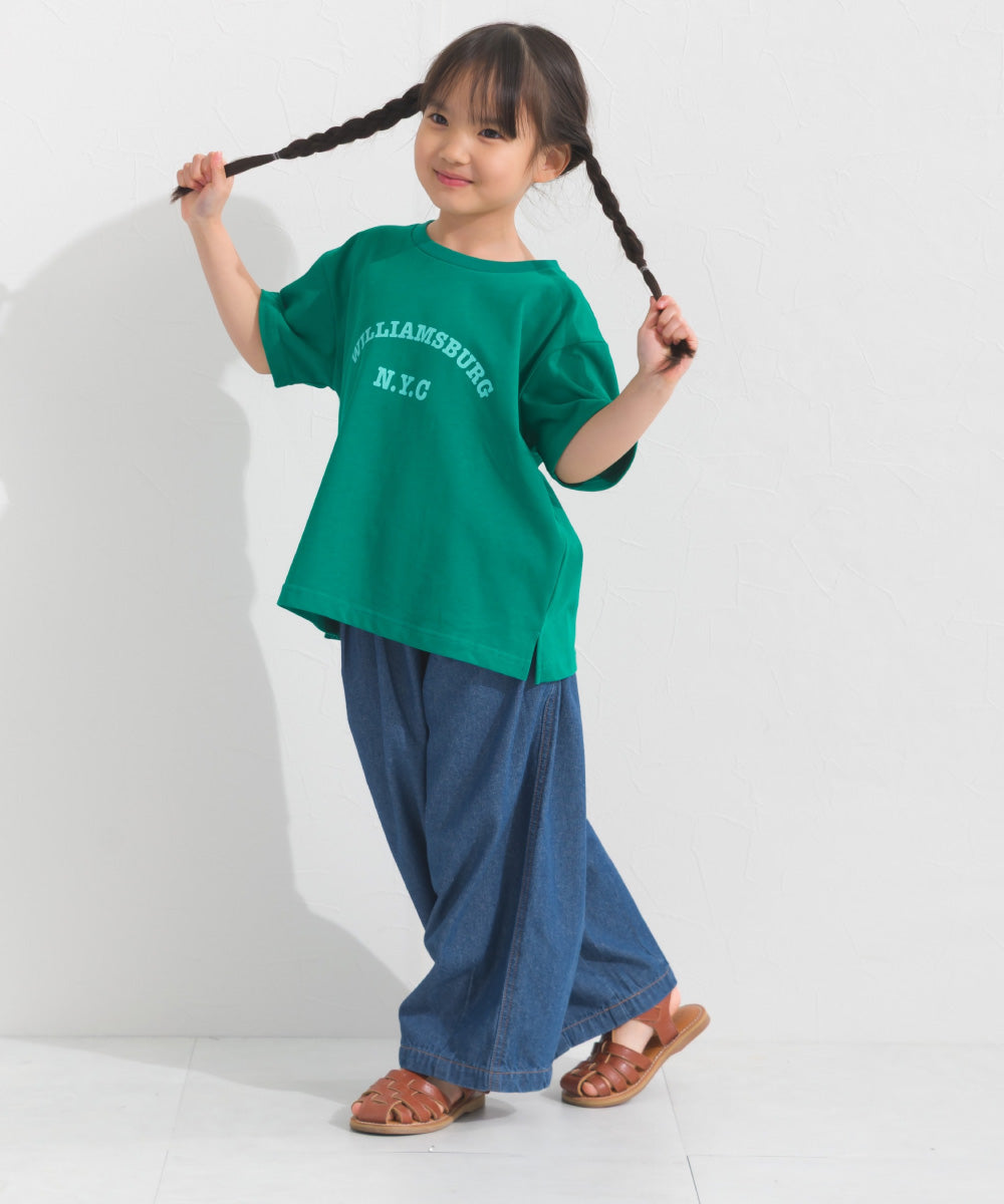 【OMNES】キッズ UVカット ロゴプリント半袖Tシャツ WILLIAMSBURG 紫外線遮蔽率99.7％【S450078OMN】