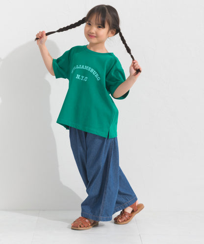 【OMNES】キッズ UVカット ロゴプリント半袖Tシャツ WILLIAMSBURG 紫外線遮蔽率99.7％【S450078OMN】