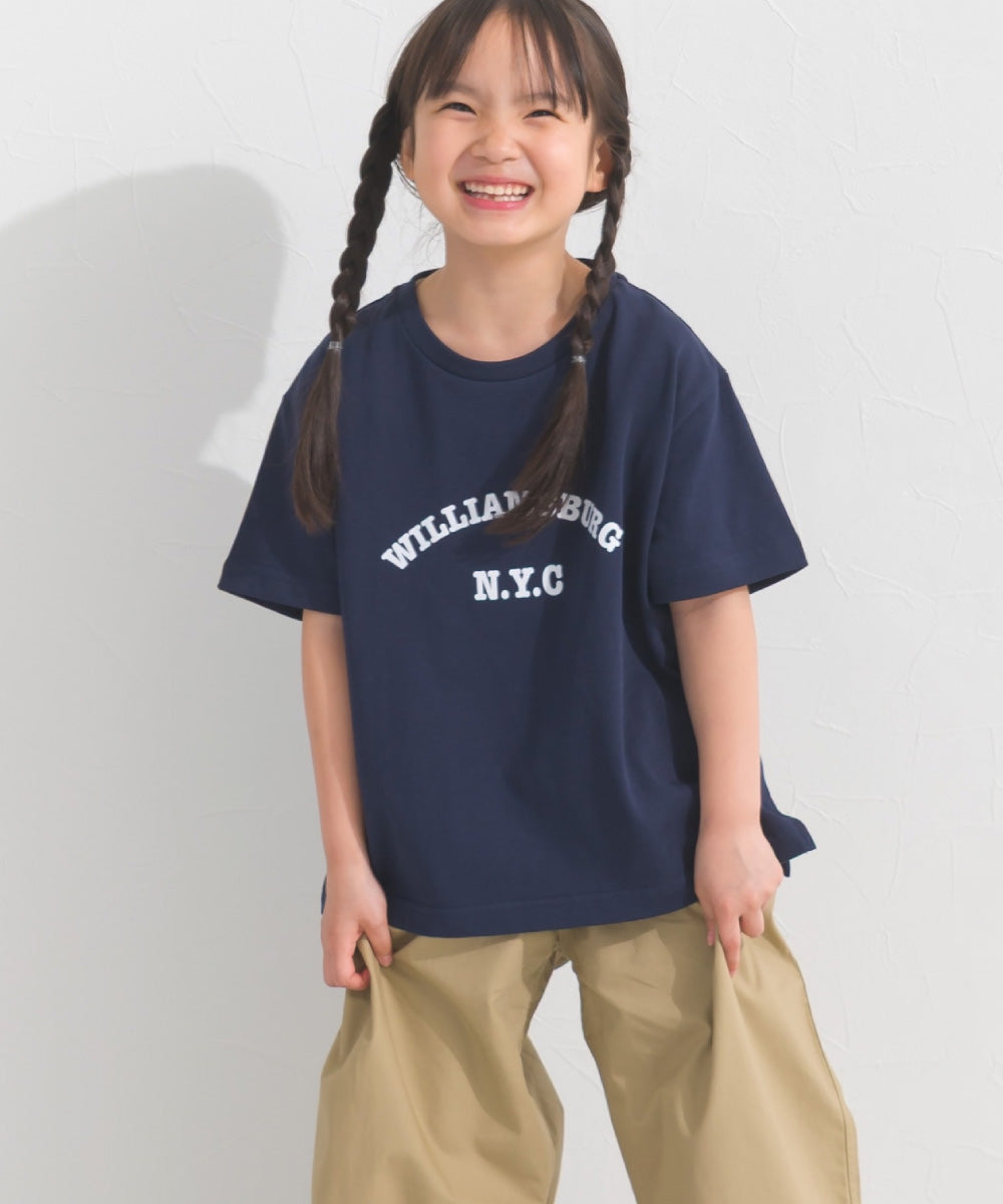 【OMNES】キッズ UVカット ロゴプリント半袖Tシャツ WILLIAMSBURG 紫外線遮蔽率99.7％【S450078OMN】