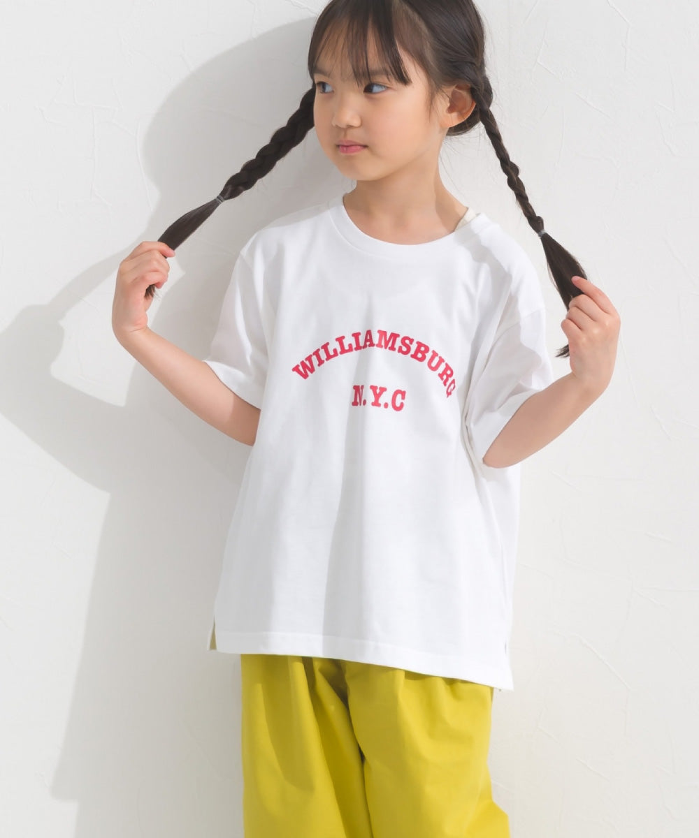 【OMNES】キッズ UVカット ロゴプリント半袖Tシャツ WILLIAMSBURG 紫外線遮蔽率99.7％【S450078OMN】