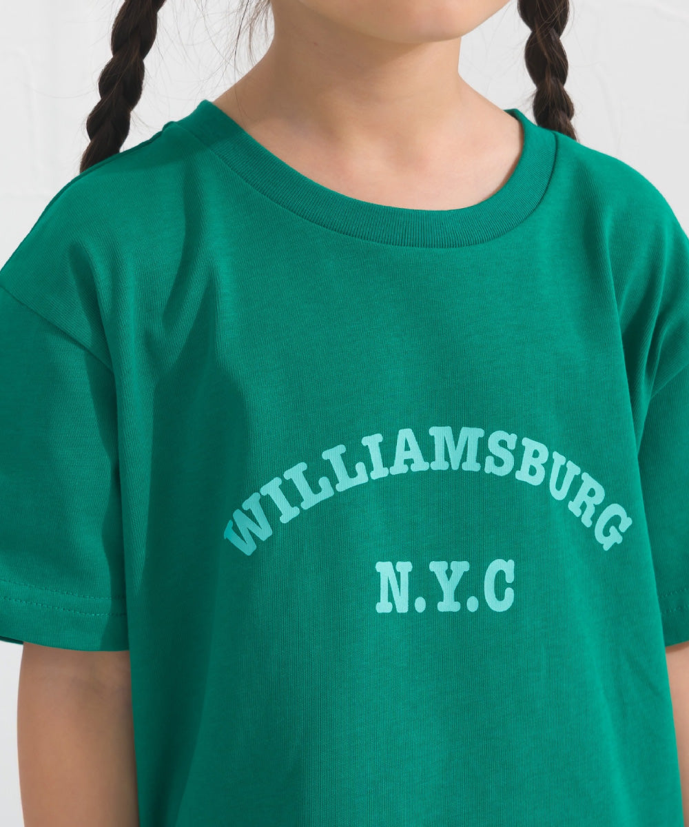 【OMNES】キッズ UVカット ロゴプリント半袖Tシャツ WILLIAMSBURG 紫外線遮蔽率99.7％【S450078OMN】