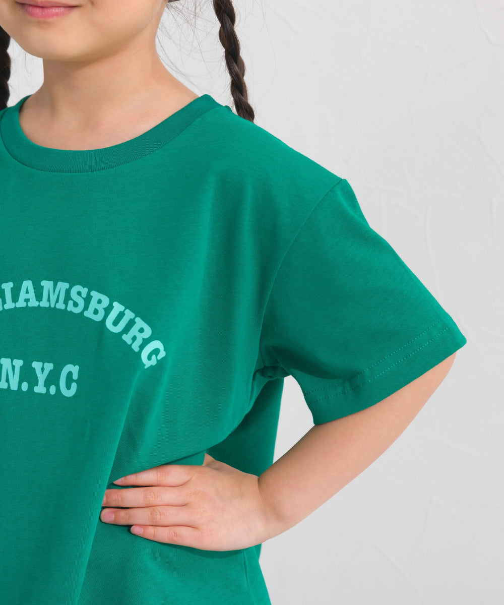 【OMNES】キッズ UVカット ロゴプリント半袖Tシャツ WILLIAMSBURG 紫外線遮蔽率99.7％【S450078OMN】