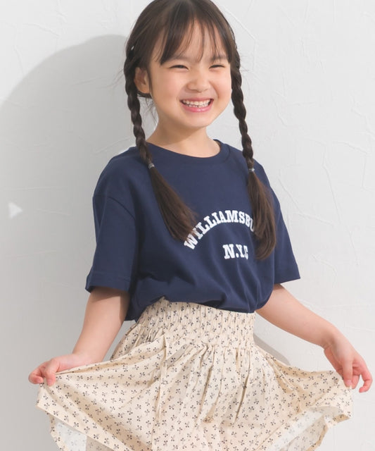 【OMNES】キッズ UVカット ロゴプリント半袖Tシャツ WILLIAMSBURG 紫外線遮蔽率99.7％【S450078OMN】