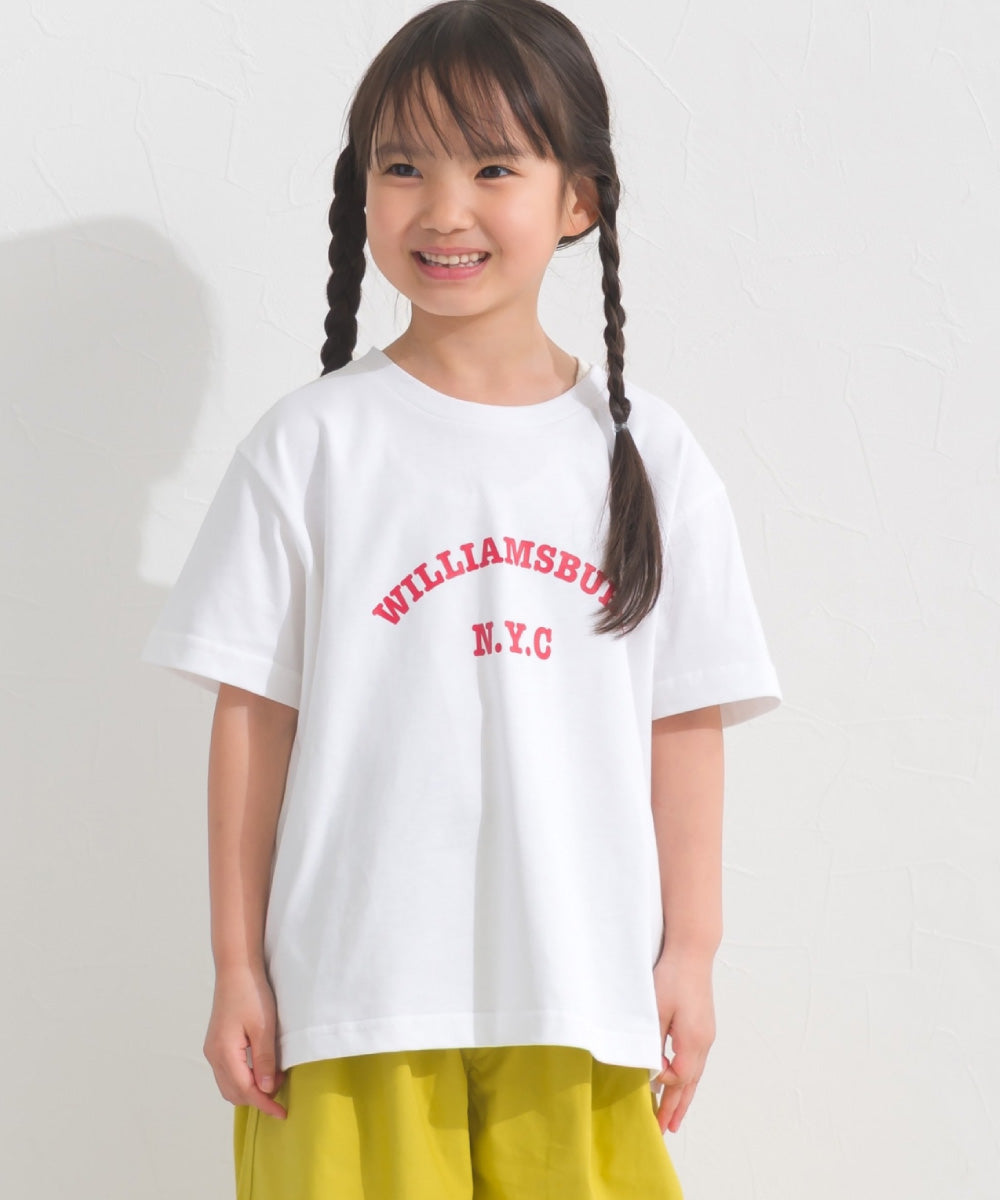 【OMNES】キッズ UVカット ロゴプリント半袖Tシャツ WILLIAMSBURG 紫外線遮蔽率99.7％【S450078OMN】