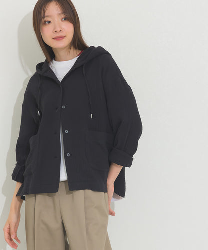 【OMNES】ダブルガーゼフードシャツジャケット【A470027OMN】