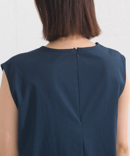 【OMNES】撥水加工ノースリーブフレアロングワンピース【A490021OMN】