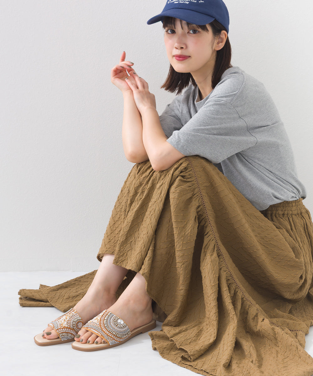 【JOLICOINSport】ビーズ刺繍＆ストーンリゾートサンダル JS-2 ジョリコアンスポーツ【252W203JOS002】