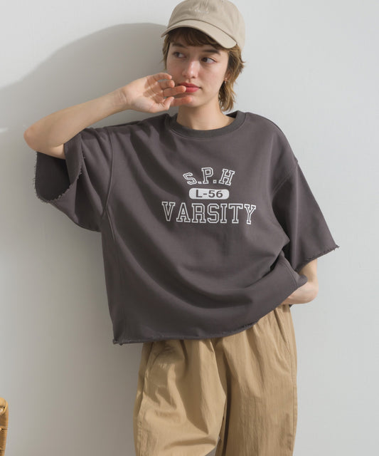 【OMNES】カレッジプリントスウェット半袖Tシャツ【S450034OMN】