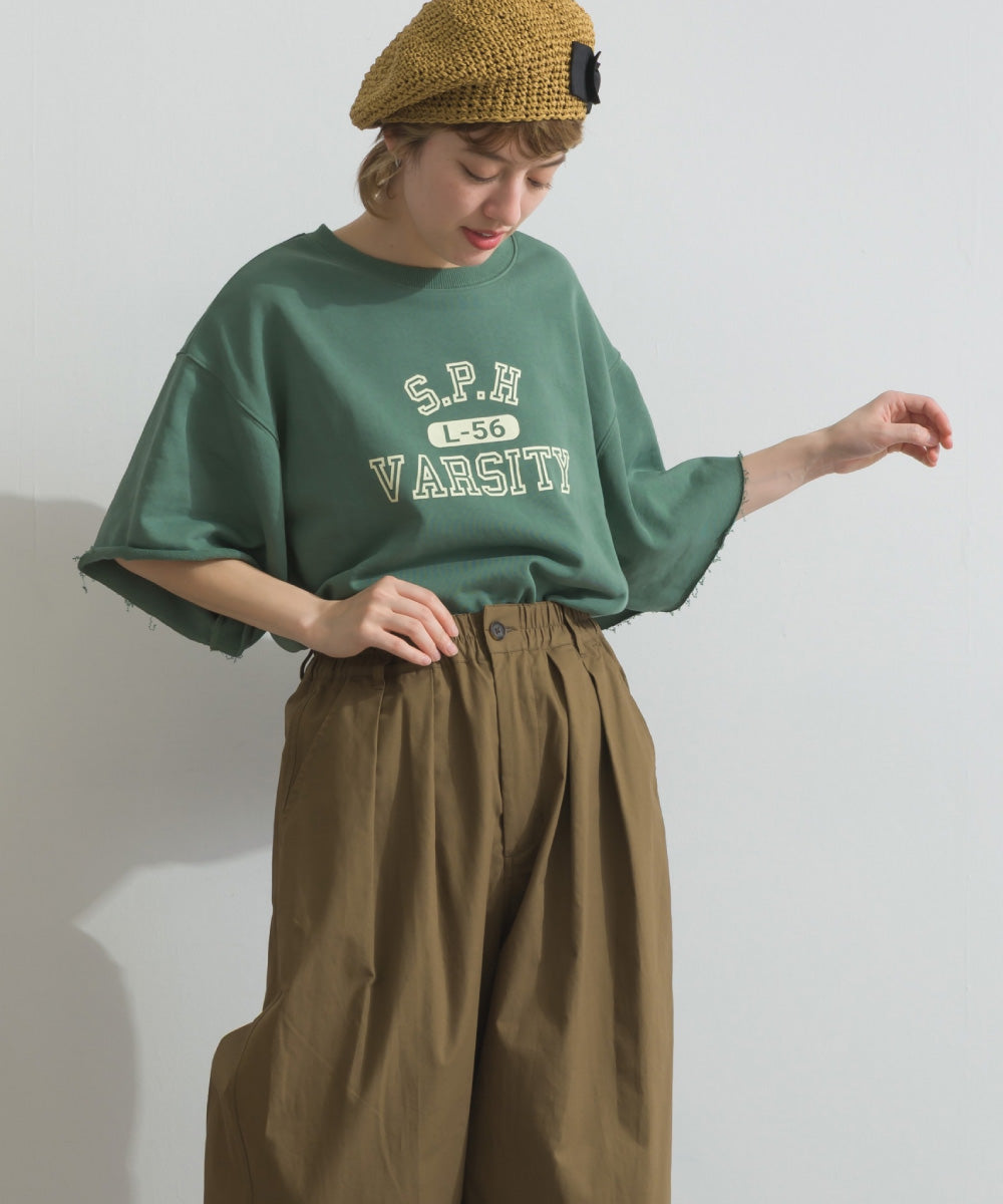 【OMNES】カレッジプリントスウェット半袖Tシャツ【S450034OMN】