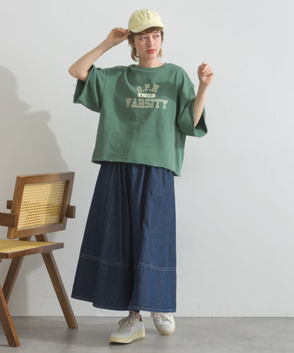 【OMNES】カレッジプリントスウェット半袖Tシャツ【S450034OMN】