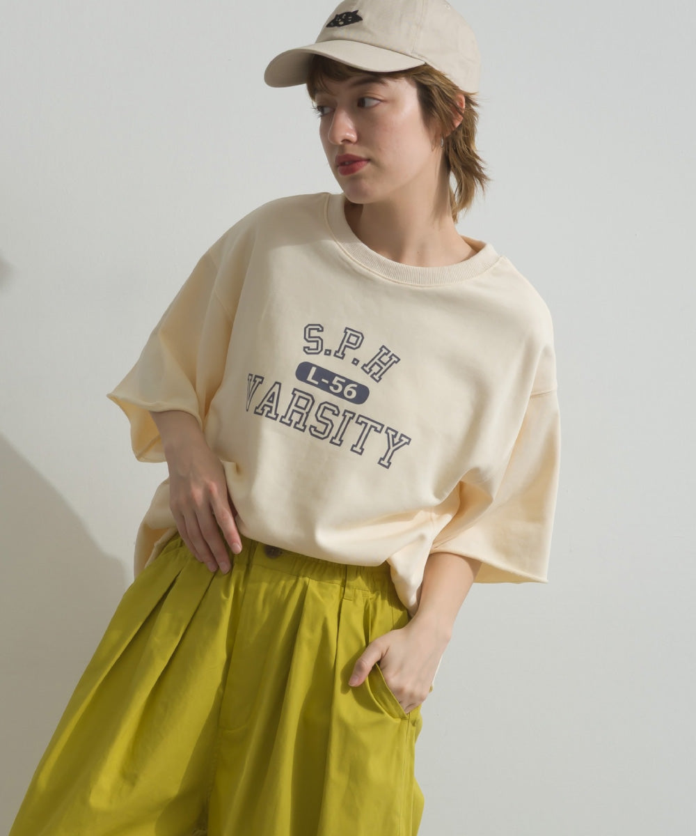 【OMNES】カレッジプリントスウェット半袖Tシャツ【S450034OMN】